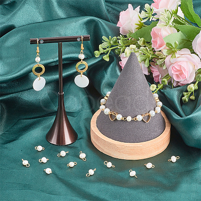 30Pcs Natural Cultured Freshwater Pearl Connector Charms PALLOY-SC00005-1
