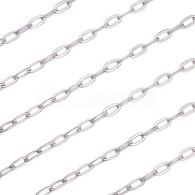 10M Tarnish Resistant 304 Stainless Steel Cable Chains CHS-BBC0001-18-1