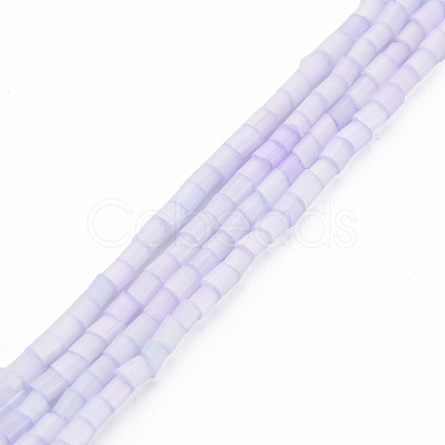Glass Silk Stain Style Beads Strands GLAA-N047-001B-10-1