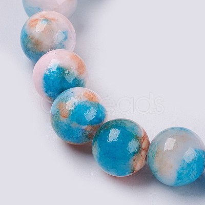 Natural Jade Beaded Stretch Bracelet BJEW-P214-10-6mm-1