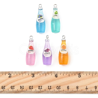 10Pcs 5 Styles Opaque Resin Pendants RESI-FS0001-91-1