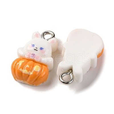 Halloween Theme Opaque Resin Pendants RESI-D075-02G-1
