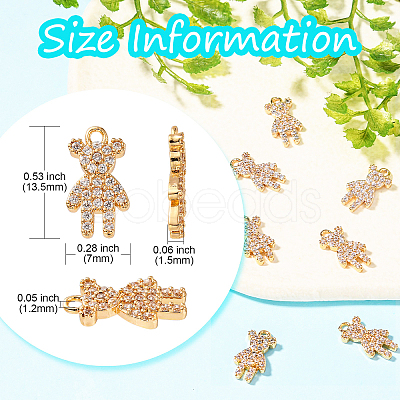 Brass Micro Pave Cubic Zirconia Charms ZIRC-CJ0001-13-1