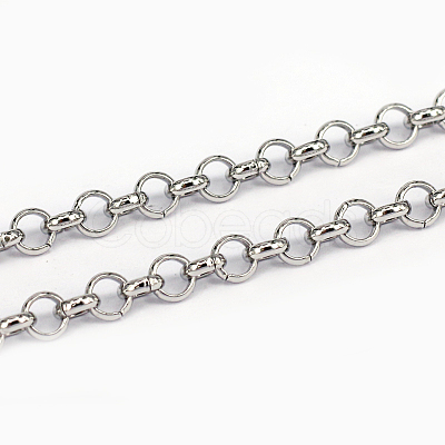 Tarnish Resistant 304 Stainless Steel Rolo Chains CHS-L001-28-4mm-1