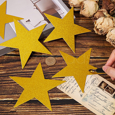 60Pcs Paper Glitter Star Wall Decoration AJEW-SP0001-17A-1