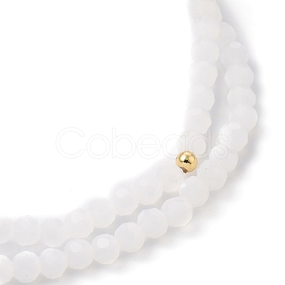 Faceted Glass Bead Stretch Bracelets BJEW-JB05488-1