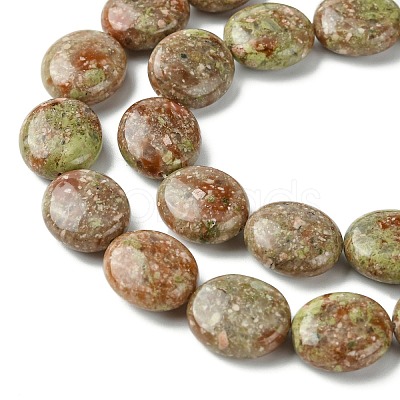 Natural Unakite Beads Strands G-K365-B08-03-1