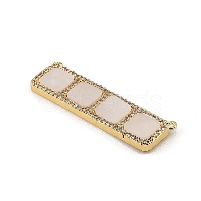 Brass Micro Pave Clear Cubic Zirconia Connector Charms CU-CBA30E8-01G-B02-1