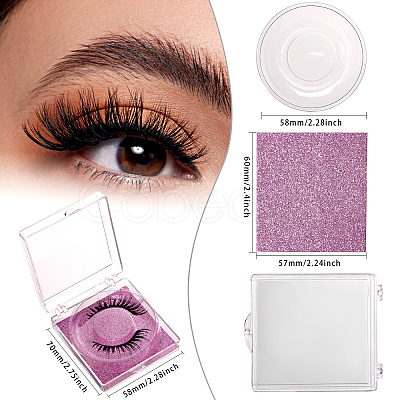 Portable Clear Rectangle Empty Eyelash Case CON-WH0086-077-1