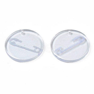 Transparent Resin Pendants RESI-N030-005B-1