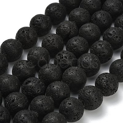 Natural Lava Rock Round Beads Strands G-M169-18mm-03-1