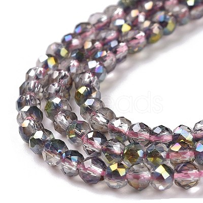 Transparent Electroplate Glass Beads Strands LS-GLAA-H021-01B-HP02-1