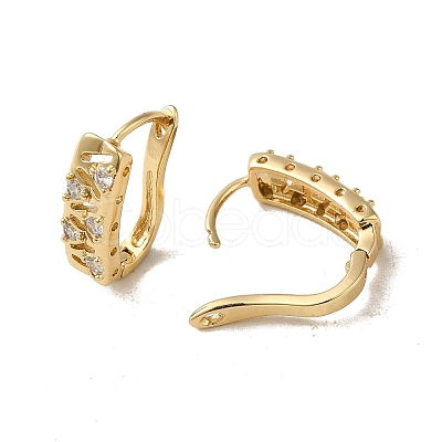 Brass Micro Pave Cubic Zirconia Hoop Earring EJEW-L271-10KCG-03-1