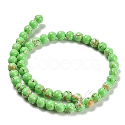 Assembled Synthetic Stone and Trochus Shell Beads Strands G-B128-08C-07-1