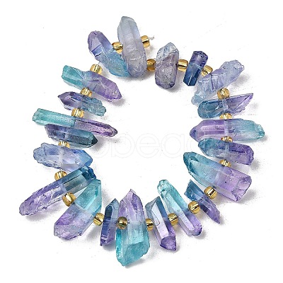 Electroplated Natural Quartz Crystal Beads Strands G-F800-D15-1