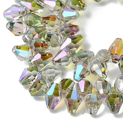 Transparent Electroplate Glass Beads Strands GLAA-K064-06A-HP02-1