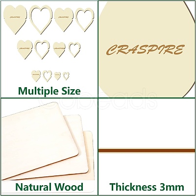 12Pcs 12 Style Wood Hoop Rings Macrame for DIY Craft Making DIY-WH0545-004-1