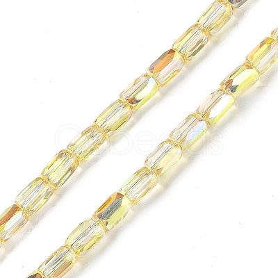 Electroplate Glass Beads Strands GLAA-Q101-02A-HP01-1