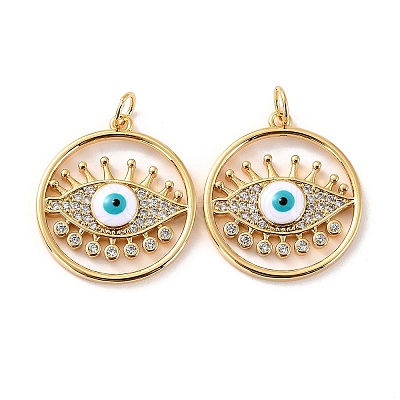 Brass Micro Pave Cubic Zirconia Pendants ZIRC-P092-028G-03-RS-1