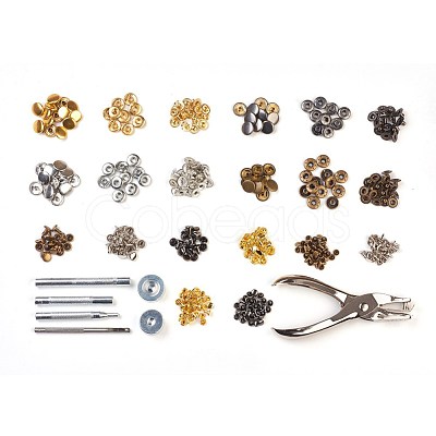 Metal Jewelry Buttons Fastener Install Tool Sets BUTT-L021-01-1
