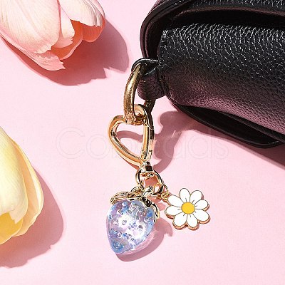 Acrylic Strawberry Pendant Decoration HJEW-SW00120-02-1