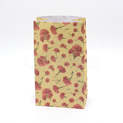 Floral Pattern Paper Bags CARB-WH0009-11D-1