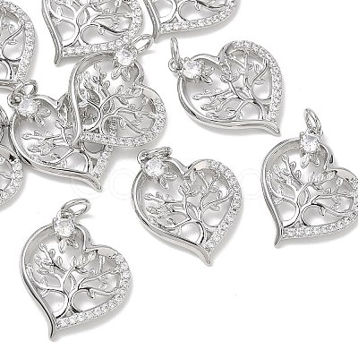 SHEGRACE Valentine's Day Brass Clear Cubic Zirconia Pendants XGRQ3K059-558P-1