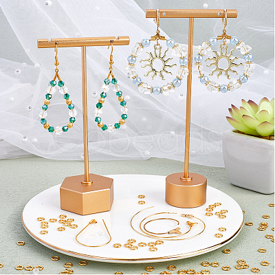 DIY Brass Teardrop & Ring Dangle Earring Making Kit KK-SP0002-10A-1
