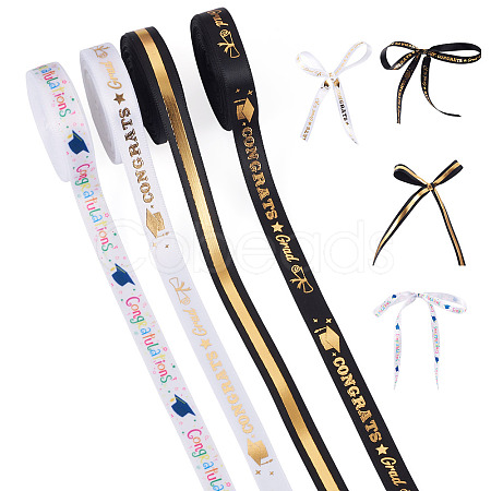 4 Styles Graduation Pattern Polyester Ribbon OCOR-TA0003-31-1