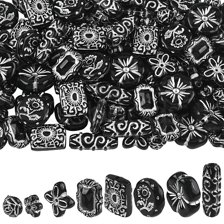 120Pcs 8 Styles Opaque Acrylic Beads MACR-YW0004-69-1