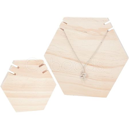 Nbeads 2Pcs 2 Styles Wooden Necklace Displays Stands NDIS-NB0001-06-1