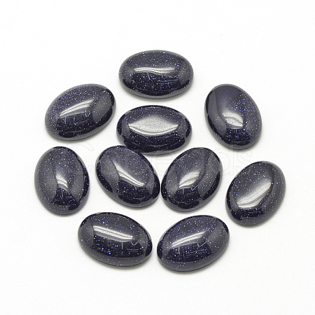Synthetic Blue Goldstone Cabochons X-G-R415-14x10-34-1