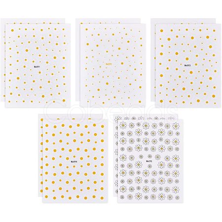 10 Sheets 5 Style PET Nail Art Stickers MRMJ-OC0003-08-1