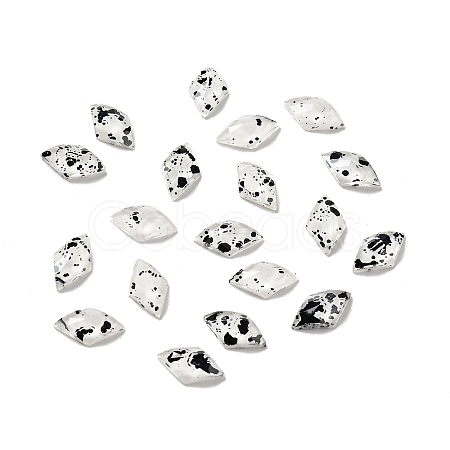 Spot Pattern Resin Cabochons LS-MRMJ-G015-13-1