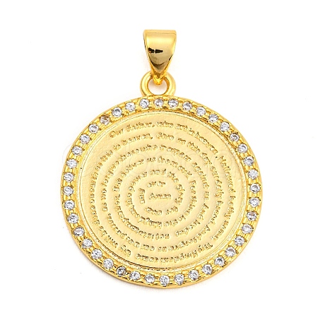 Brass with Cubic Zirconia Pendants KK-K332-16A-G-01-1