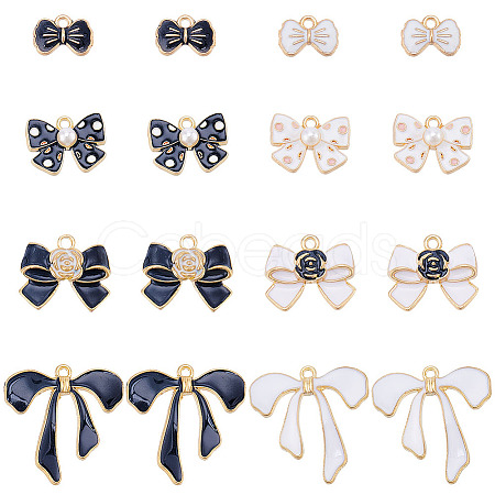 48Pcs 8 Styles Alloy Enamel Charms ENAM-SC0004-31-1