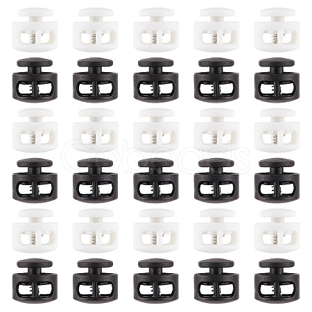 Gorgecraft 40Pcs 2 Colors Plastic Spring Cord Locks FIND-GF0004-08-1