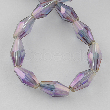 Electroplate Glass Beads Strands EGLA-R021-8x4mm-02-1