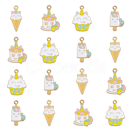 40Pcs 4 Styles Alloy Enamel Pendants ENAM-CJ0003-18-1