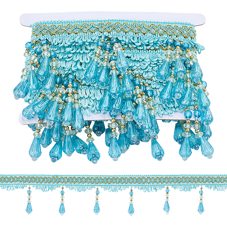 6 Yards Curtain Plastic Beaded Fringe Trim OCOR-PH0007-64A-1