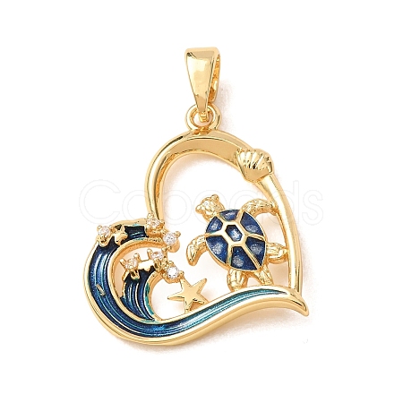 Brass Micro Pave Clear Cubic Zirconia Pendants CU-CBA8A7D-02G-G-1