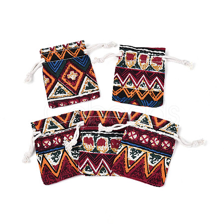Ethnic Style Burlap Packing Pouches ABAG-N009-06A-01-1