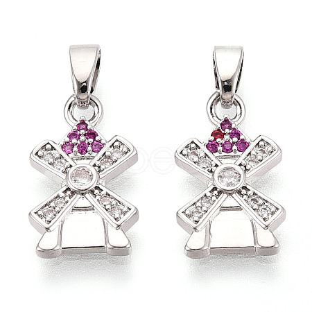 Brass Micro Pave Cubic Zirconia Pendants KK-N257-69P-1