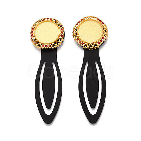 Alloy & Iron Bookmark Cabochon Settings PALLOY-N184-04G-1