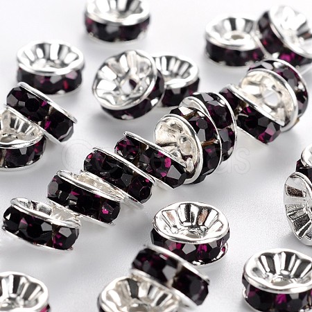 Brass Grade A Rhinestone Spacer Beads RB-A014-Z8mm-11S-1