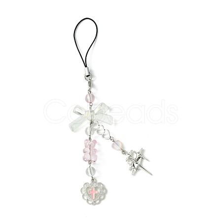 Acrylic Mobile Phone Straps HJEW-FZ00017-03-1