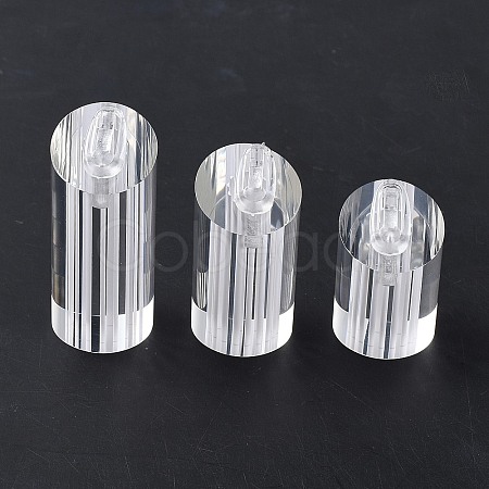 3Pcs 3 Sizes Column Jewelry Ring Display Stands RDIS-WH0016-16-1