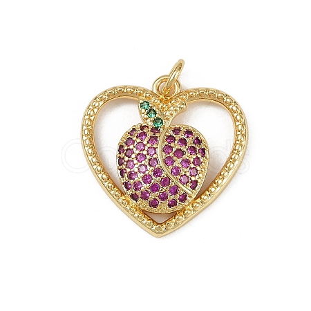 Brass Micro Pave Cubic Zirconia Pendants KK-S528-17G-1