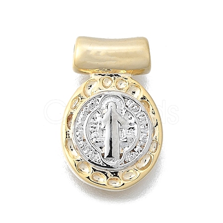 Religion Theme Brass Hammered Pendants KK-V010-09GP-05-1