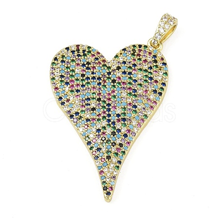 Brass Micro Pave Cubic Zirconia Pendants KK-M322-42G-01-1